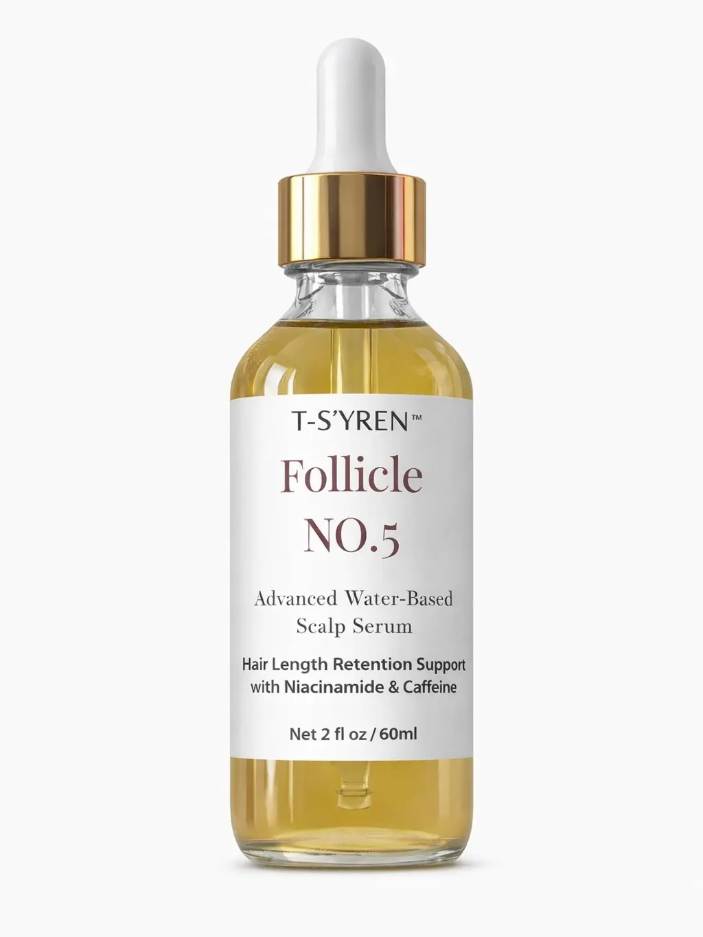 T-S'YREN Follicle No.5 Scalp Serum _ Oil-Free Hair Growth Serum for Edges & Thinning Hair _ Water-Based Formula (Niacinamide +Caffeine, Water-Based, Non-Greasy)