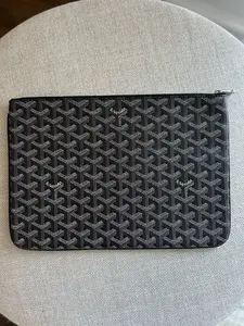 Pre-owned Goyard Coated Canvas/ Leather clutches & wristlets Senat MM Pochette