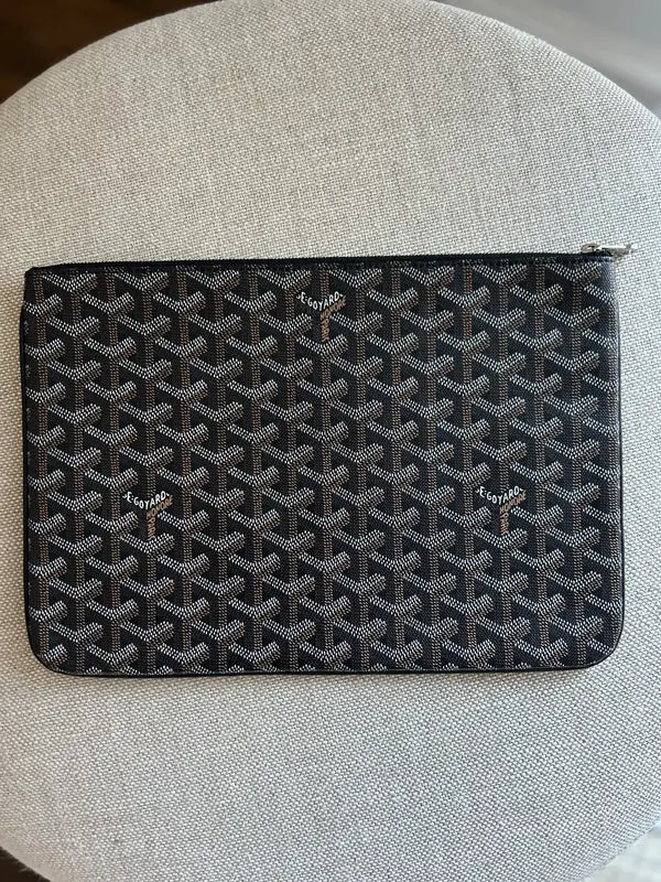 Pre-owned Goyard Coated Canvas/ Leather Clutches & Wristlets Senat MM Pochette