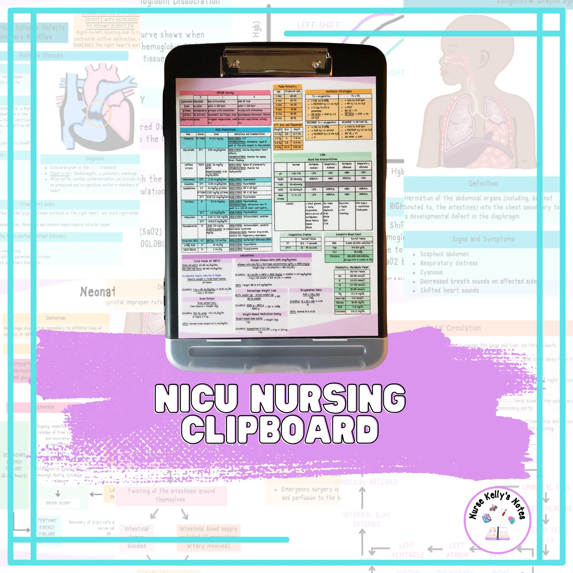 Neonatal ICU Storage Clipboard | Resources for NICU Nurses and Nursing Students
