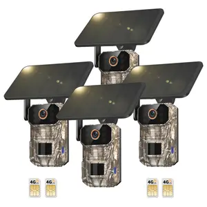 4G/5G LTE Cellular Trail Camera, Trail Camerawithsolar Panels, 1920P Wildlife Monitoring Camera with PIR Motion Sensor, Infrared Night Vision, Two-way Voice, Remote Access, No WiFi Required IP65 (replaceable Within 2 Years)
