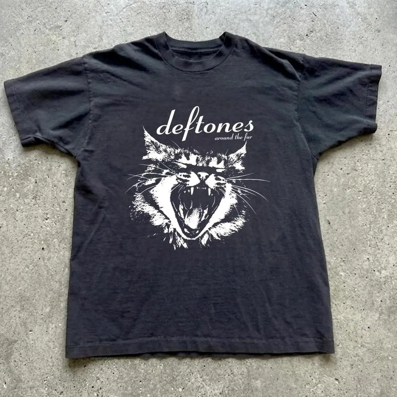 Deftones Around The Fur T-Shirt, Vintage Cat Graphic Tee, Black Band Shirt, Alternative Rock Tee, Y2K Grunge Shirt, Music Lover Gift, Women’s T-Shirt