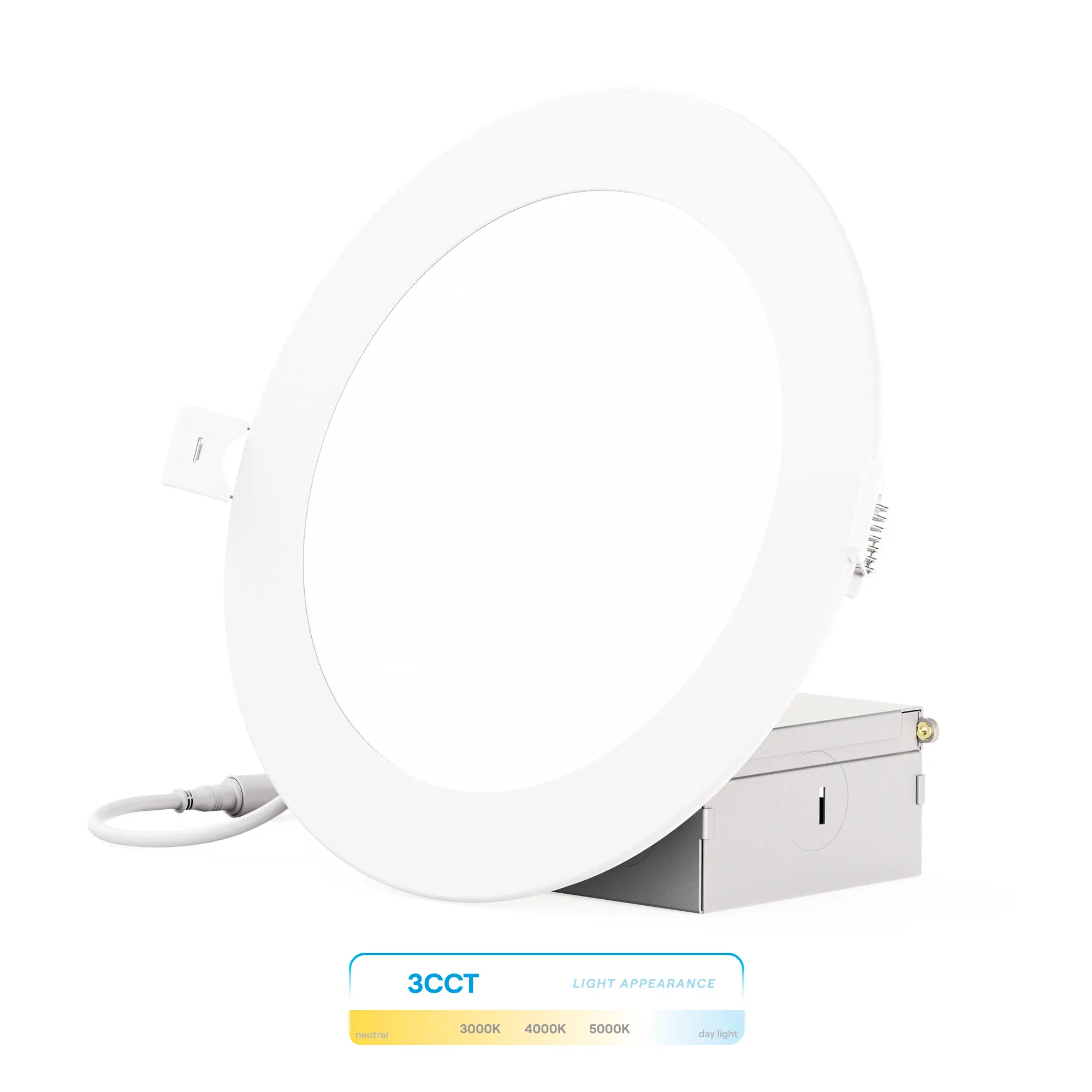 6-Inch 3CCT Recessed LED Downlight, 12W, 1050 Lumens, Triac Dimming, Wet Rated