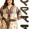 Boho Style Chunky Belt for Women, Vintage Velvet Patchwork Waistband, Perfect for Dresses, Coats, Sweaters, Pants, Parties, Streetwear, Boho Style Buckle, Western Concho Belts, Belt with Buckle