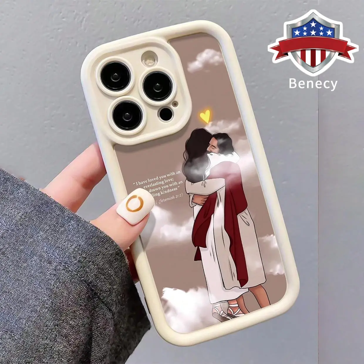 Jesus Love People Christ Bible Verse Pattern Case for iPhone 17 16 15 14 Pro Max 13 12 11 XR XS Air Plus E Shockproof Drop Protection Rugged Durable S