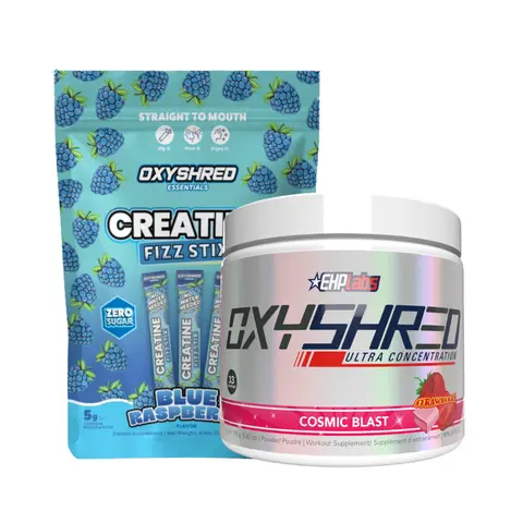 EHPlabs OxyShred Gym Girl Strength Stack – Ultra Pre-Workout + Creatine Fizz Stix | Energy, Focus & Strength Support