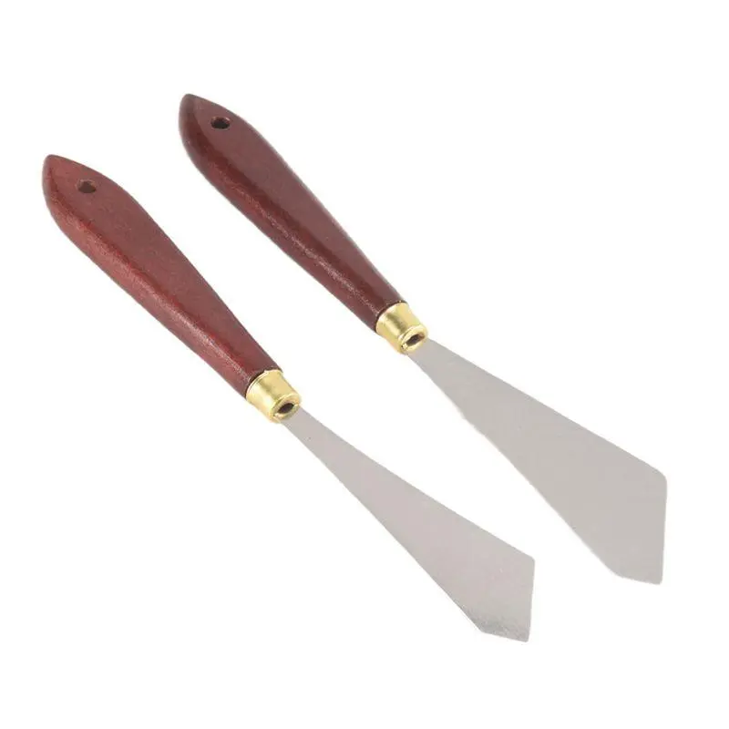 Stainless Steel Painting Scraper Knife Double Pack - Wipe-Clean Painting Tools, Set of 2 Palette Scrapers for Small Animal Pet Art Activities