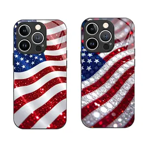 Patriotic American Flag Phone Case compatible with iPhone 16/15/14/13/12/11 and Samsung Galaxy S26/S25/S24/S23/S22, slim protective cover for Independence Day