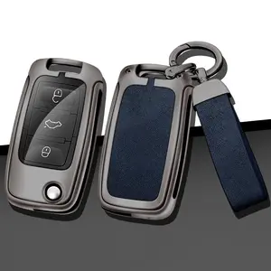 Zinc Alloy Leather Car key cover For VW Volkswagen Polo Golf Passat Tiguan Beetle Caddy T5 Up Eos Skoda Octavia Seat Leon Altea Car Key Accessories, Car Key Protector