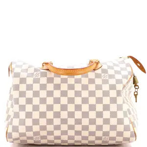 Pre-owned Louis Vuitton Canvas Coated Top Handle Bags Speedy Handbag Damier 30 by Rebag