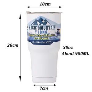 Show Mountain Stand Still 30oz Insulated Tumbler - 304 Stainless Steel Double Wall Vacuum Flask - Keeps Drinks Cold & Hot for 24 Hours - Portable Coffee Car Cup - 5 Colors Available - 900ml Capacity - Includes Stainless Steel Straw
