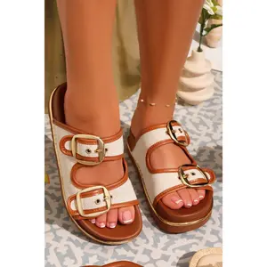Cabo Cabana Slip On Chunky Sandals - Chestnut