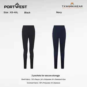 Portwest KX380 Women’s Flexi Work Leggings - Womenswear Bottom with Ripstop Reinforced Panels, 4-Way Stretch Fabric, High-Waisted Fit, Durability, and Secure Storage