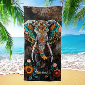 1PC Vibrant Bohemian Elephant Beach Towel | Quick-Dry Highly Absorbent Lightweight  Stylish | Perfect for Yoga Travel Swimming Camping  Outdoor Adventures | Beach  Bath Towel