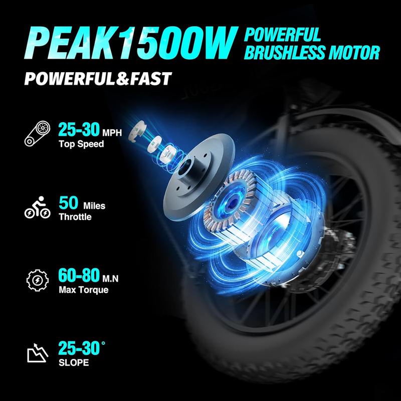 2025 New Electric Bike for Adults Q20, 2000/1500W, 37/30MPH,52V 40AH,48V/20AH E-Bike,30-180 Miles Electric Motorcycle, 20" Fat Tire Dirt Bike, UL2849 All Terrain for Mountains, Snow, Sand, Road