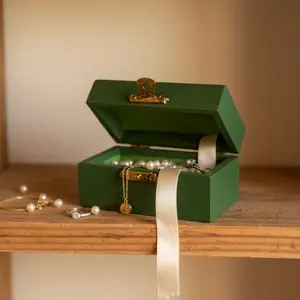 Green Floral Trinket Box