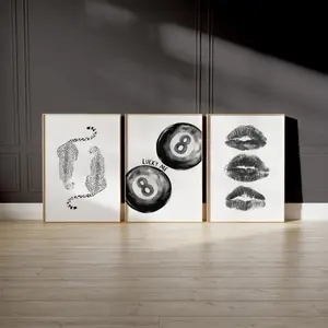 3 Count/Set poster Black White Abstract Wall Art Modern Living Room Decor