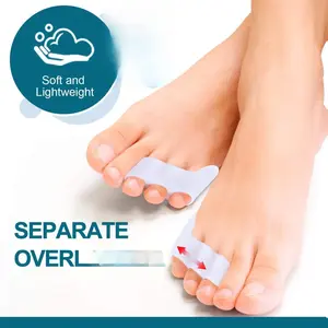10 Pack Pinky Toe Separator and Protectors, Triple Gel Toe Separators for Overlapping Toe, Curled Pinky Toes Separate and Protect
