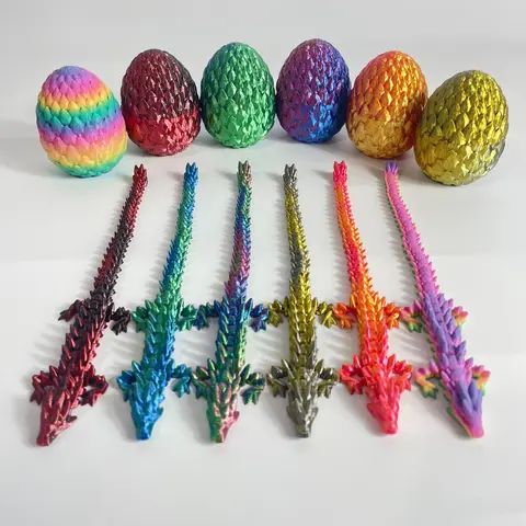 Mix & Match 6pcs 3D Dragon & Egg Set Action Figures (30x10cm, 10cm Egg Size Detail), Movable Jointed Legs, Gift-Ready Set, Cool Christmas Gifts, Decoration, Desk Home Decor Statues & Figurines