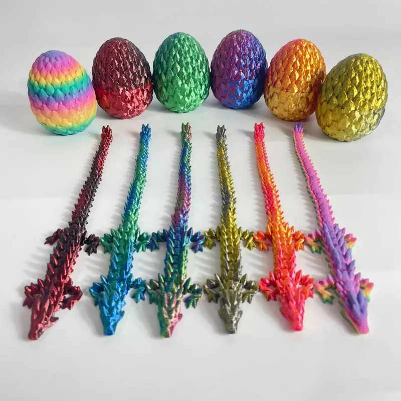 Mix & Match 6pcs 3D Dragon & Egg Set Action Figures (30x10cm, 10cm Egg Size Detail), Movable Jointed Legs, Gift-Ready Set, Cool Christmas Gifts, Decoration, Desk Home Decor Statues & Figurines