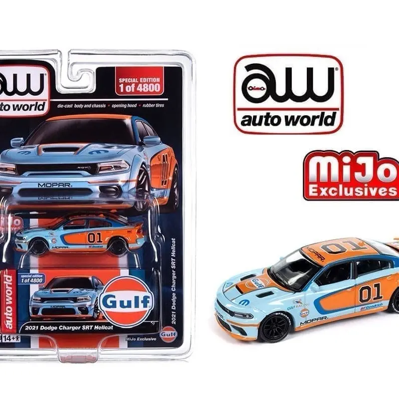 Auto World 1:64 2021 Dodge Charger SRT Hellcat Custom GULF Livery Limited 4,800 pieces – Mijo Exclusives