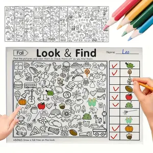 Interactive Search Game Book Set, Sudoku Puzzles Memory Color Recognition, Travel Puzzle Cards for Home School Learning, Ideal Gift for Kids, Tabletop Games, Family Game
