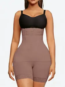 1 Count Women's Seamless Butt Lifting Tummy Control High Waist Compression Shapewear Panties, Breathable Lace Trim Shorts, Non Slip Gel Band Firm Hold Panty, Womenswear, Suitable For Daily,Gym,Yoga