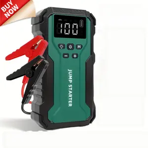 Multifunctional emergency starting power supply, air pump, digital tire inflator, portable vehicle battery charger, car accessory tool, compact design, multifunctional device, high-performance pump, portable emergency starting power supply, emergency kit