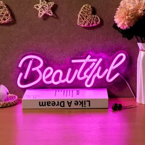 Beautiful Letter Neon Light, Girl's Bedroom Decorative Lamp, Festival Party New Year Christmas Gift, USB Powered