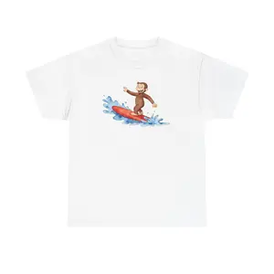 Surfing Monkey T-Shirt | Cute Cartoon Monkey on Surfboard