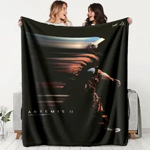 Nasa Artemis Ii Moon Mission Flannel Blanket, Lightweight All-Season, Perfect Gift for Friends and Family, Sofa, Bed, Camping, Travel
