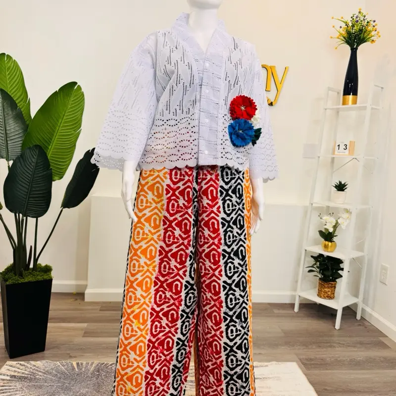 Afro Chic Wide Leg Set | Pant & Blouse | Premium Ankara Cotton