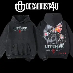 OceanDust4U The Witcher 3: Wild Hunt Hoodie 100% Premium Cotton Oversized Fit Pre-Washed Unisex Classic Top American Made