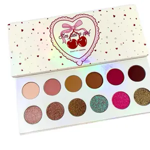 I’m Just a Girl Eyeshadow Palette - Matte & Shimmer Shades, Vegan Cruelty-Free, Glossy Holographic, Full-Size Mirror, Ethical Beauty Makeup