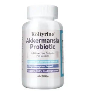 Koltyrine Akkermansia Muciniphila with 50 Billion AFU, Colon Cleanse + GLP-1 - A Live Probiotics for women and men, Ultra-Concentrated 60 Capsules for Digestive Health, Blood Sugar Support, and Inflammatory Responses