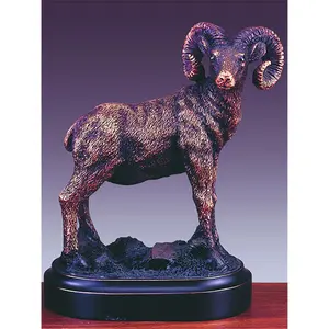 Marian Imports F13032 4.5 x 5.5 in.Treasure of Nature Howling Bronze Ram Statue