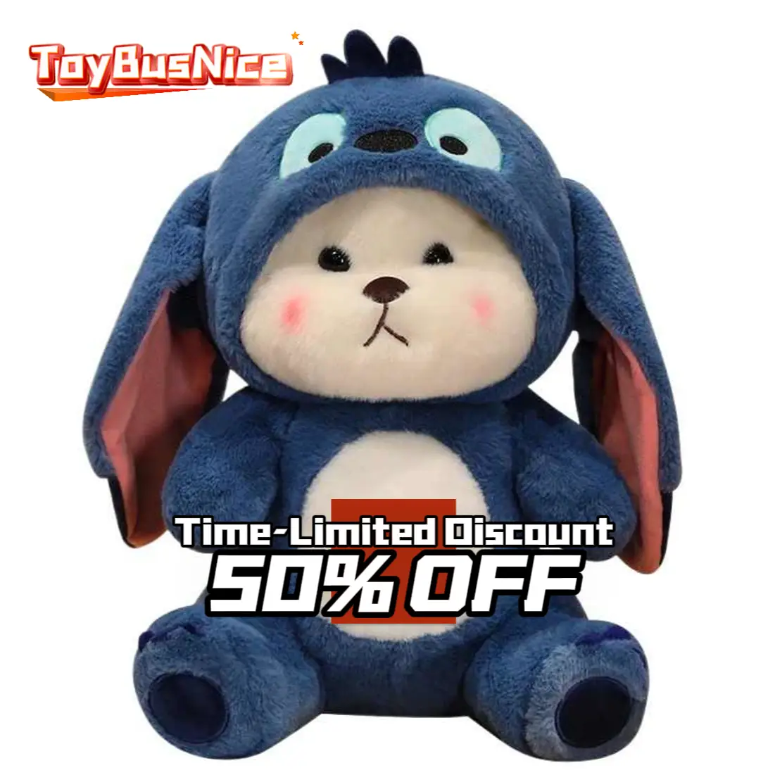 ARELUX bear Plush ,cute bear ,Cute stuffed animal Toys, the bear in the hat ,Bear Shape ,Pillow ,Blue Bear Hug, Sleeping Fluffy Toys ,Bed Decor Plush