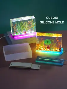 DIY Crystal Epoxy Resin Mold for Desktop Ornaments, LED Night Light Pendants, Rectangular Lamp Bases, Silicone Mold for Home Decor, Led Lights