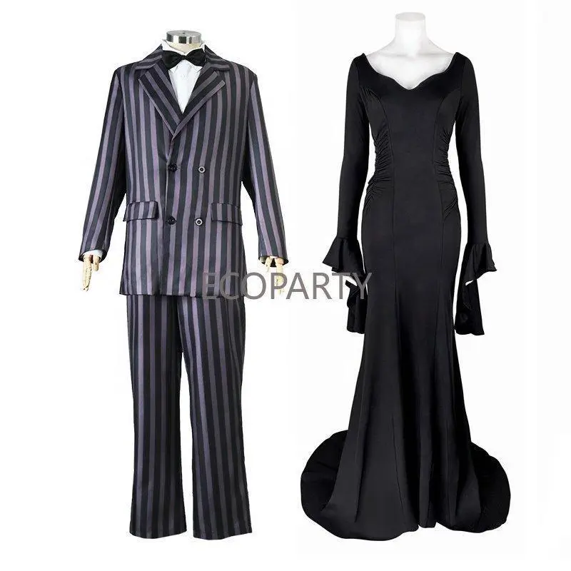 Women's The Addams Family Wednesday Addams Cosplay Black Dress, 2024 New Halloween Women's Clothes for Cosplay Suits (Toys & Hobbies Classic Novelty Toy Accessory)