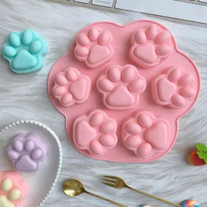Cat Paw Ice Cube Mold, Silicone Ice Tray, Cat Paw Chocolate Mold, Candy Molding Tool, Candle Melting Mold, 2/1 Piece Set
