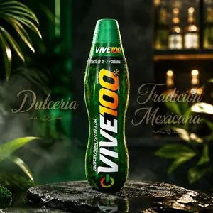 Vive 100 guarana y te verde Flavored Carbonated Drink with Added Caffeine 500ml Energy Boost Beverage
