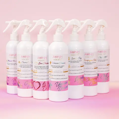 AMINNAH Room Sprays - Home Fragrances with Citrus, Floral, Lavender, Lemongrass Scents - Singles & Bundles for Indoor Use