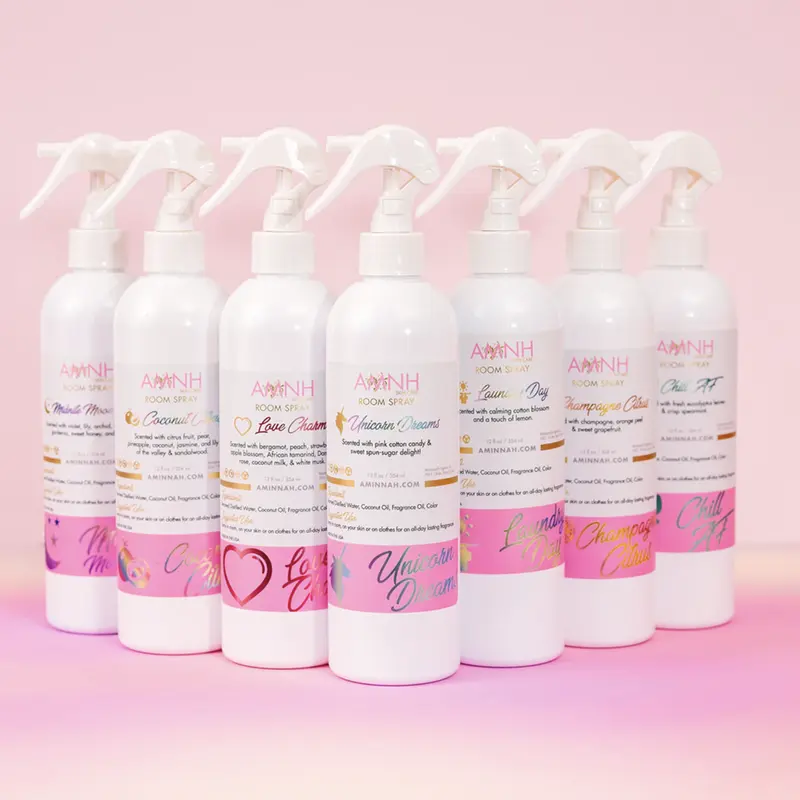 AMINNAH Room Sprays - Home Fragrances with Citrus, Floral, Lavender, Lemongrass Scents - Singles & Bundles for Indoor Use