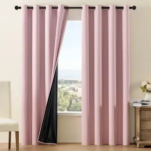Blackout Curtains for Bedroom & Living Room, Blackout Window Cover, Super Soft Solid Thermal Insulated Eyelet Design, Perfect for Natural Light Control