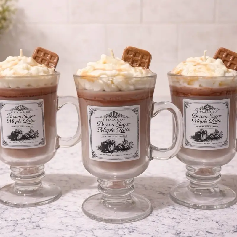 Maple Brown Sugar Latte Candles - Coffee Beverage Scented Candles