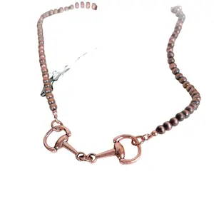 Western Broken Horse Bit Necklace - Bronze