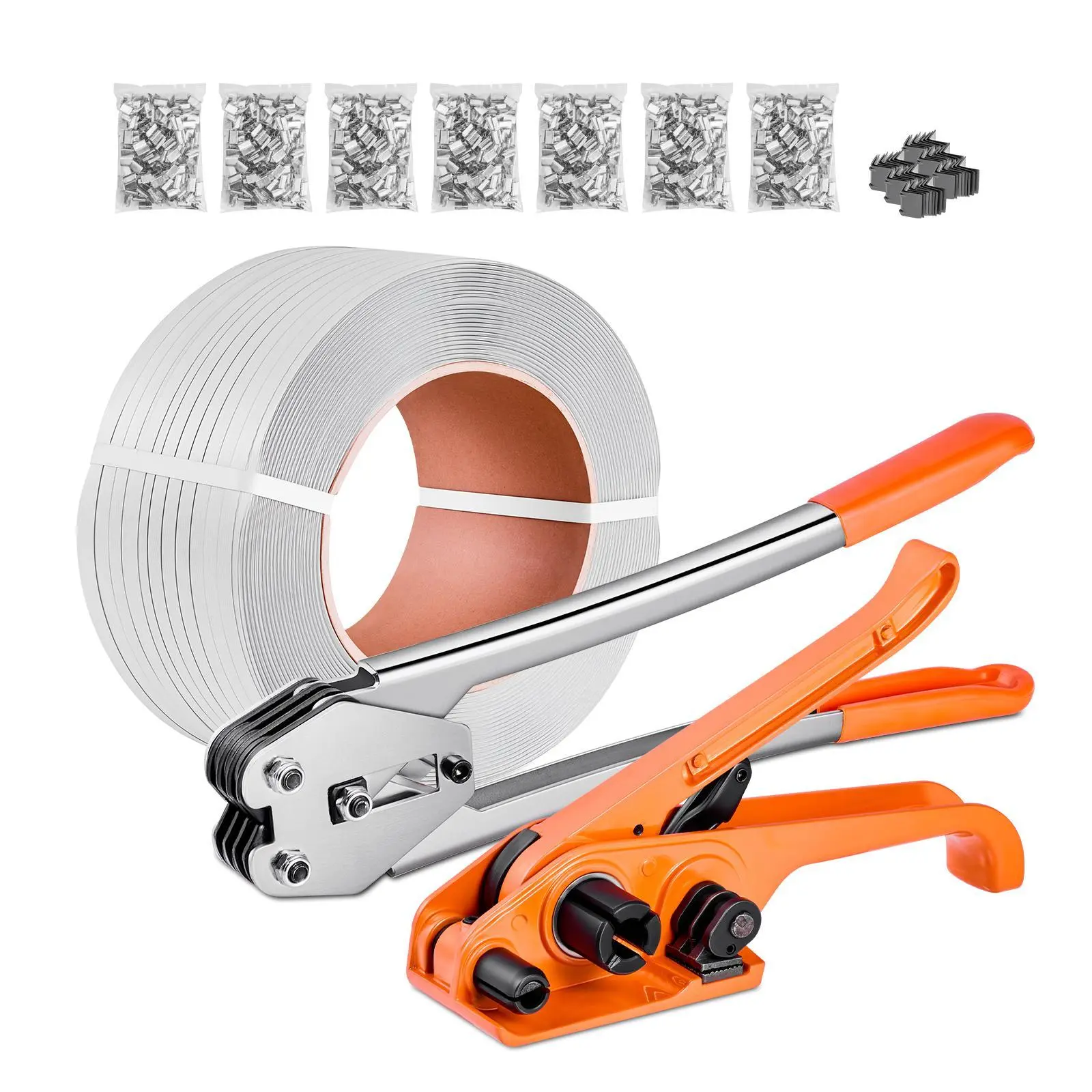 VEVOR Banding Strapping Kit, Heavy Duty Banding Sealer Tool with 3200 ft Length PP Band, 1000 Metal Seals, 50 Corner Protectors, Plastic Pallet Packaging Strapping Kit for Warehouse/Shipping/Moving#SohoChic