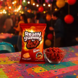 6 Pack Really Gummy Spicy Gummy Bears Classic & Spicy Watermelon Rings Gummy Worms Made in Mexico Snack Fruit Flavored