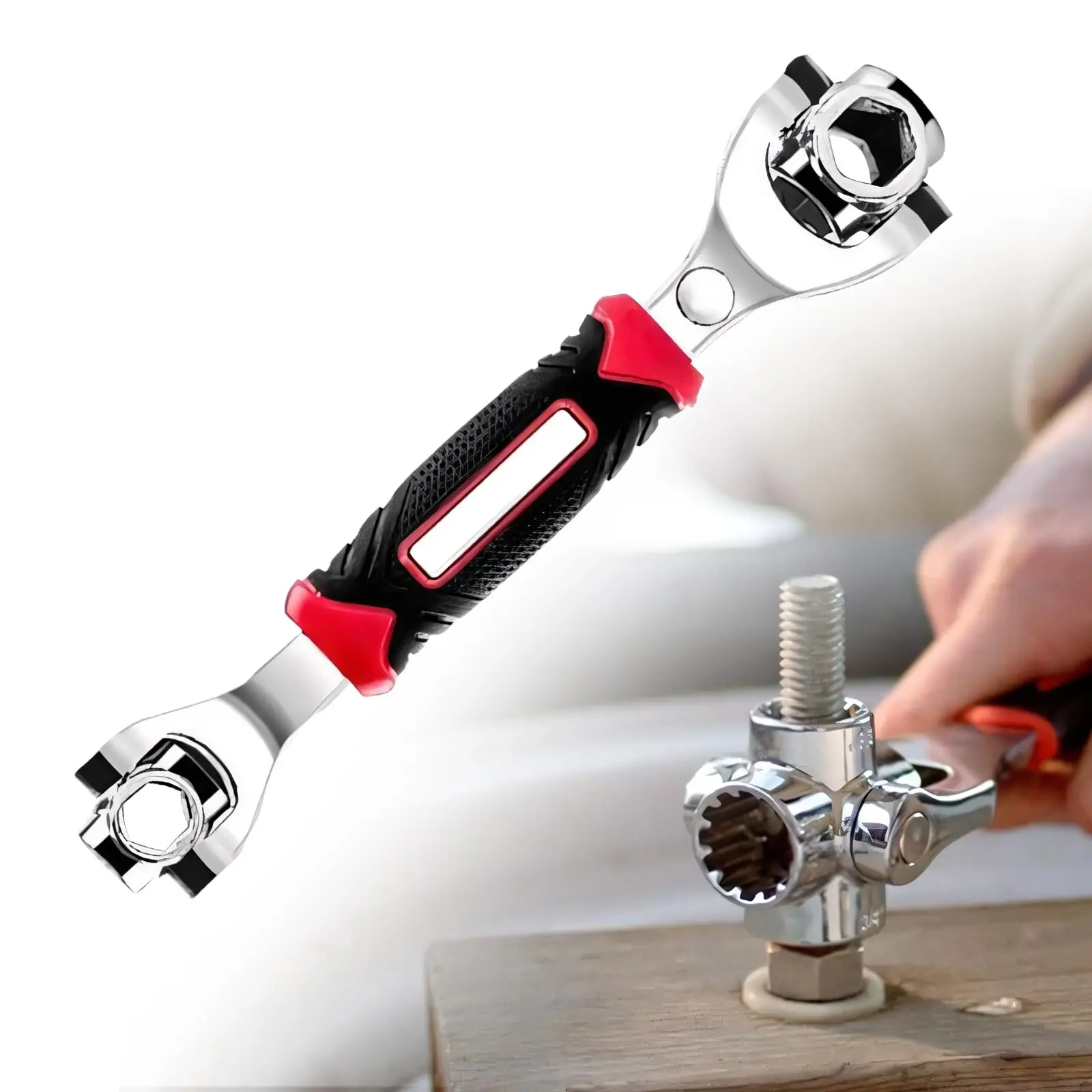 8-in-1 Universal Socket Wrench, Multi Function Rotating Wrench Tool with 360° Adjustable Heads, Universal Socket Tool for Car Repair, Home DIY and Maintenance