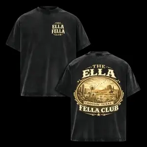 180g[100%cotton]Ella Fella Club Vintage Washed T-Shirt, Choosin’ Texas Western Graphic Tee, Cowboy Rodeo Desert Aesthetic, Oversized Unisex Shirt, Gift for Country Fans
